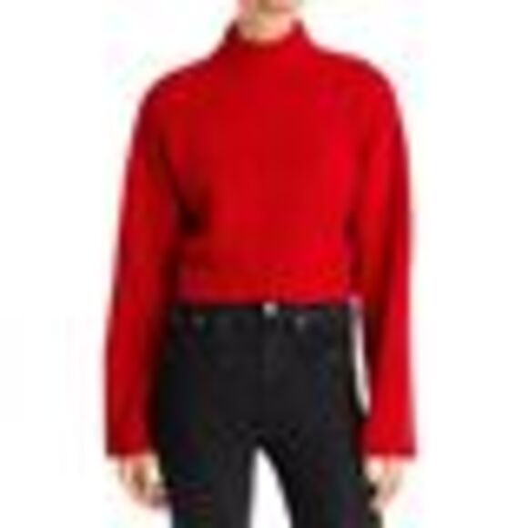 Sanctuary Chunky Rib Cropped Sweater In Ruby - L - Picture 3 of 3